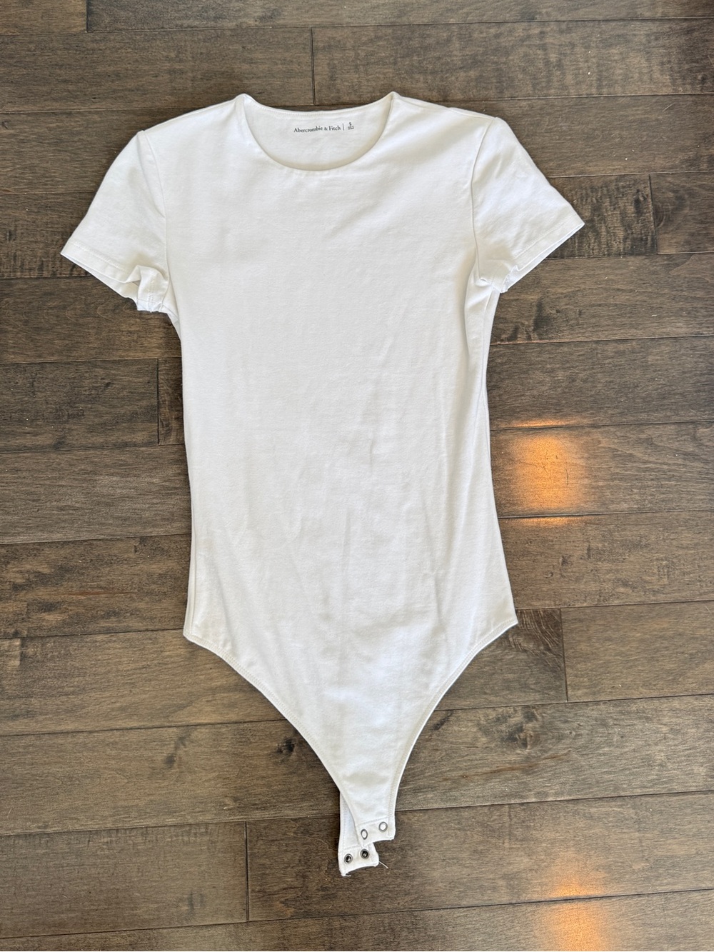 White Short-Sleeve Abercrombie Seamless Bodysuit Size Small